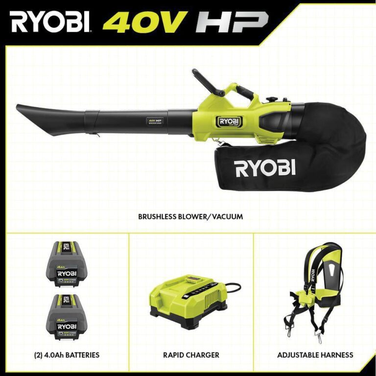 RYOBI RY404150 40V HP Brushless 100 MPH 600 CFM Cordless Leaf Blower