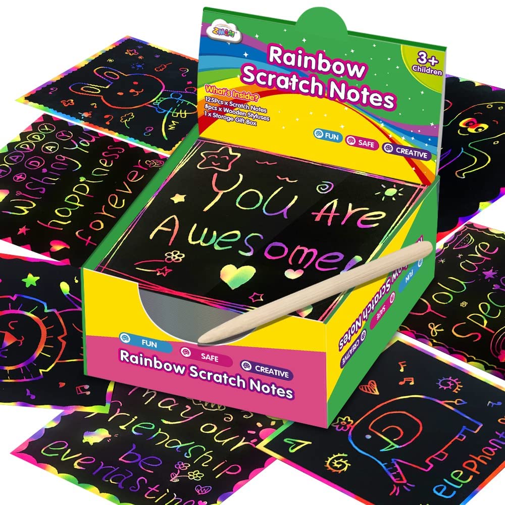 Melissa & Doug Rainbow Mini Scratch Art Notes - The Fun Company