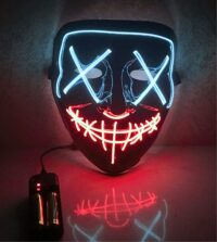 Moonideal Halloween Light Up Mask EL Wire Scary Mask
