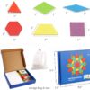 GEMEM 155 Pcs Wooden Pattern Blocks Set Geometric Shape Puzzle 24 Pcs