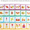 GEMEM 155 Pcs Wooden Pattern Blocks Set Geometric Shape Puzzle 24 Pcs