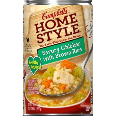 Campbell's Homestyle Healthy Request Savory Chicken with Brown Rice Soup, 18.6 oz. (Pack of 12)