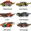 DINOBROS Dinosaur Toy Pull Back Cars, Pull Back Toy Cars, 6 Pack