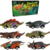 DINOBROS Dinosaur Toy Pull Back Cars, Pull Back Toy Cars, 6 Pack