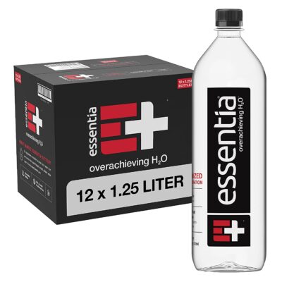 Essentia Water 1.25 Liter, Pack of 12 Bottles, Black