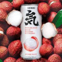 GENKI FOREST Flavored Sparkling Water, Lychee Fizzy, 11.15 fl oz Cans(pack of 24)