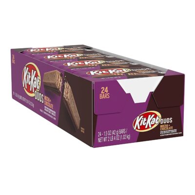 KIT KAT DUOS Mocha Creme and Chocolate Wafer Candy, Bulk Individually Wrapped, 1.5 oz Bars (24 Count)