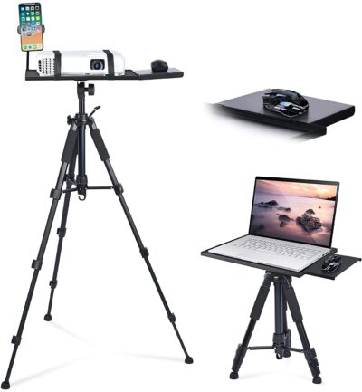 Klvied Universal Projector Tripod Stand, Projector Stand for Stage, Studio Black