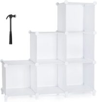 Kootek 6 Cube Storage Organizer Closet Storage Shelves, 22lbs, White