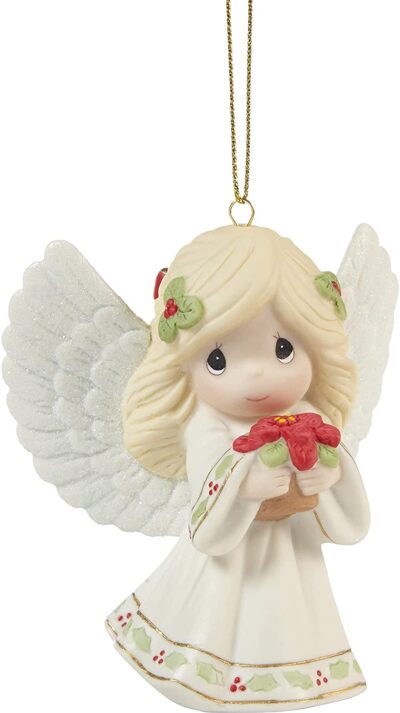 May Your Christmas Blossom with Peace and Happiness Annual Angel Ornament