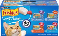 Purina Friskies Wet Cat Food Variety Pack, Oceans of Delight Meaty Bits, Flaked & Prime Filets - (40) 5.5 oz. Cans (050000964604)