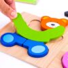 SKYFIELD Wooden Animal Puzzles for Toddlers Educational Toys, 4 Animal Patterns