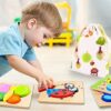 SKYFIELD Wooden Animal Puzzles for Toddlers Educational Toys, 4 Animal Patterns