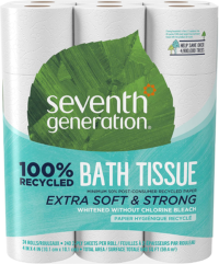 Seventh Generation White Toilet Paper 2-Ply 100% Recycled Paper, Pack of 2