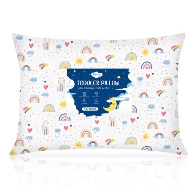 Toddler Pillow, Soft Baby Pillows for Sleeping with Cotton Pillowcase