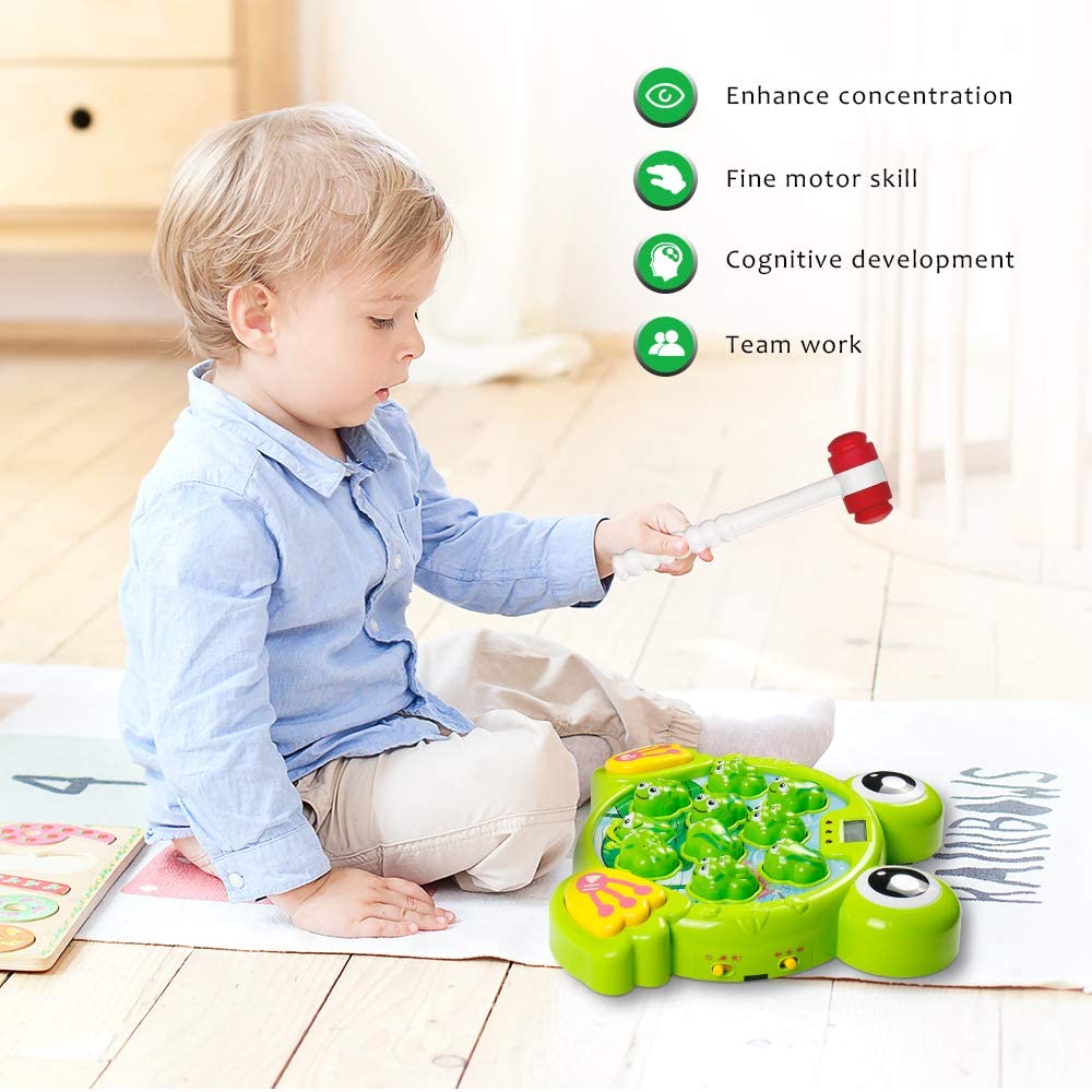 Active Early Developmental Toy Learning Interactive Whack A Frogs Game 