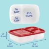 Easylunchboxes Bento Lunch Box Containers 3-Compartment, Set of 4, Classic.