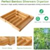 Bamboo Expandable Drawer Organizer for Utensils Holder, Adjustable Cutlery Tray
