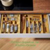 Bamboo Expandable Drawer Organizer for Utensils Holder, Adjustable Cutlery Tray