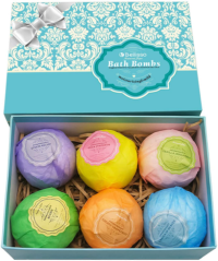 Bath Bombs Ultra Lux Gift Set - 6 XXL Fizzies with Natural Dead Sea Salt Cocoa