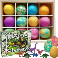 Bath Bombs for Kids with Toys Inside - Set of 12 Egg Bath Fizzies Dinosaur