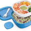 Bentgo Salad - Stackable Lunch Container with Large 54-oz Salad Bowl (Blue)