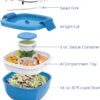 Bentgo Salad - Stackable Lunch Container with Large 54-oz Salad Bowl (Blue)