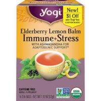 Yogi Tea, Elderberry Lemon Balm, Immune and Stress Support, 6 Pack.