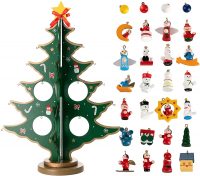 JOYIN Christmas 24 Days Countdown Advent Calendar with a Wooden Christmas Tree