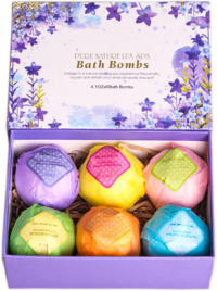 LuxSpa Bath Bombs Gift Set - The Best Ultra Bubble Fizzies with Natural