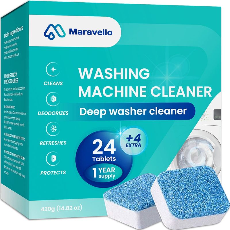 3 Count Box Washing Machine Cleaner Washer Tablets Front Top Loader Machines