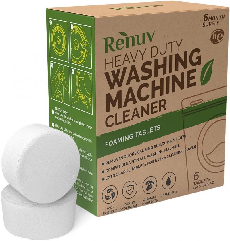 Renuv Washing Machine Cleaner, Top Load or HE, Slow Dissolving