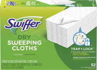 Swiffer Sweeper Dry Mop Refills for Floor Mopping and Cleaning, 52 Count