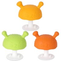 Eco inspired Baby Mushroom Teether Toy, Baby Boy & Girl Teething Toys, 3 Pack