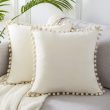 Top Finel Decorative Throw Pillow Covers, Cream