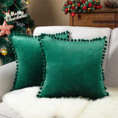 Top Finel Decorative Throw Pillow Covers, Darkgreen