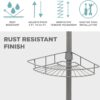 Zenna Home 2156NN Tension Pole Shower Caddy, Nickel