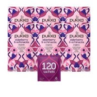 Pukka Elderberry And Echinacea, Organic Herbal Fruit Tea, 6 Pack, 120 Tea Bags