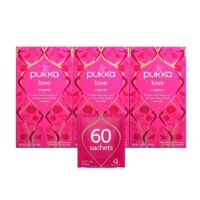Pukka Love, Organic Herbal Tea With Chamomile And Lime Flower 60 Count, Pack of 3