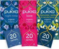 Pukka Herbs Relaxation Tea Bundle, Love, Night Time and Chamomile, 60 Sachets