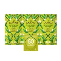 Pukka Herbs Lemongrass And Ginger Herbal Tea, 60 ct, Pack of 3