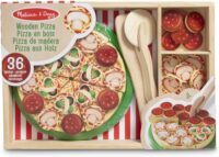 Melissa & Doug Wooden Pizza Play Food Set With 36 Toppings