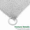 Amagabeli 10”x10” Cast Iron Cleaner Mesh Premium 316 Stainless Steel Small Rings