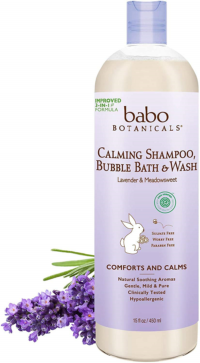 Babo Botanical Calming 3-in-1 Shampoo, Bubble Bath & Wash, Hypoallergenic, Vegan