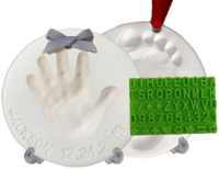 Baby Handprint Footprint Keepsake Ornament Kit - Bonus Stencil for Christmas