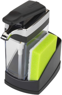 Casabella Sink Sider Solo Kitchen Soap Pump and Sponge Caddy, Black