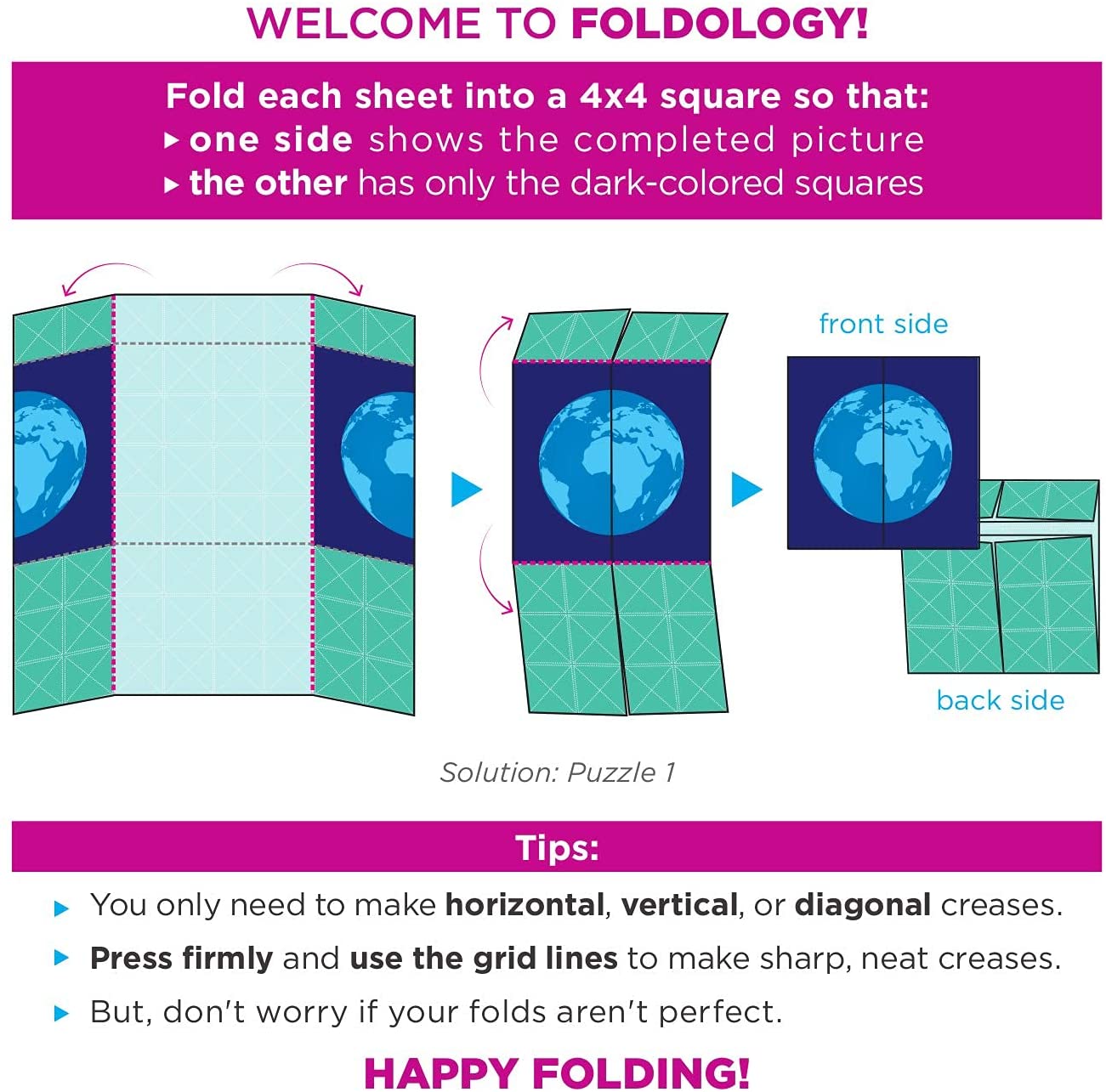 Foldology – The Origami Puzzle Game! Hands-On Brain Teasers for Teens &  Adults –