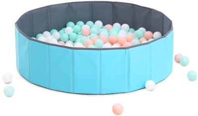 GOGOSO Big Ball Pit Fabric Ball Pool with Storage Bag, No Need Inflate, Baby Toddlers Kids Toy Fence for Beach, Home, Park, Foldable Ball Pit Playpen(Blue)