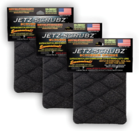 Jetz-Scrubz Scrubber Sponge, Rectangular, Set of 3, Made in the USA