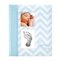 Pearhead First 5 Years Chevron Baby Memory Book Clean-Touch Baby Safe Ink Pad